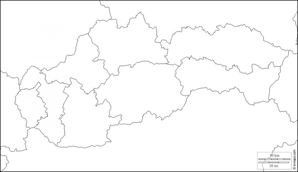карта на Словачка празно 