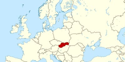 Карта на Словачка мапата европа