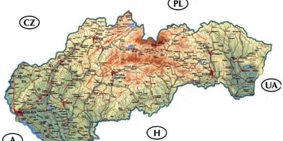 Детална карта на Словачка