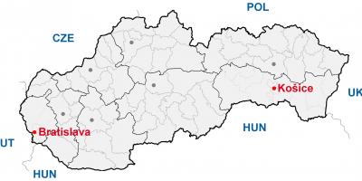 Карта на kosice Словачка