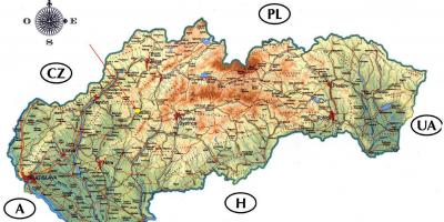 Карта на Словачка замоци