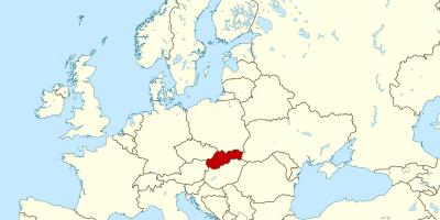 Карта на Словачка мапата европа