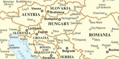 Мапата Словачка околните земји